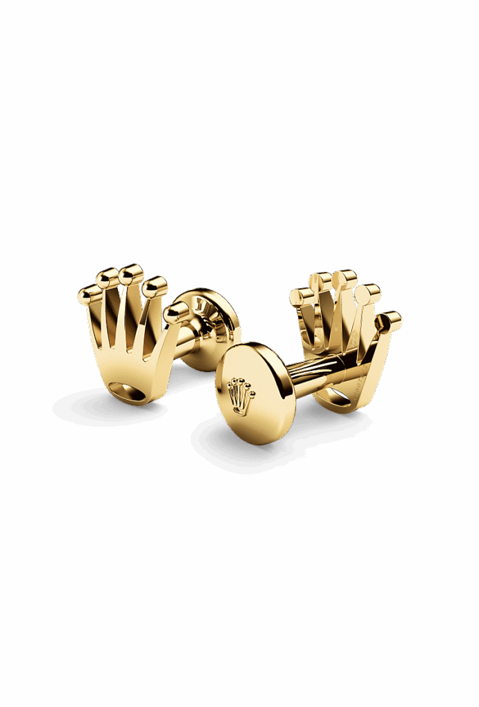 Rolex Manschettenknöpfe Krone in Gelbgold, A1018 bei Juwelier Weinmayr – Packshot