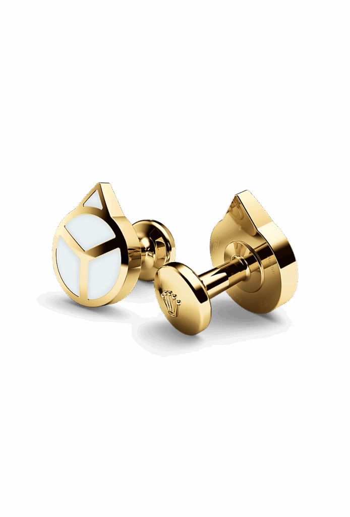 Rolex Manschettenknöpfe Zeiger in Gelbgold und Leuchtmasse, A1028 bei Juwelier Weinmayr – Packshot