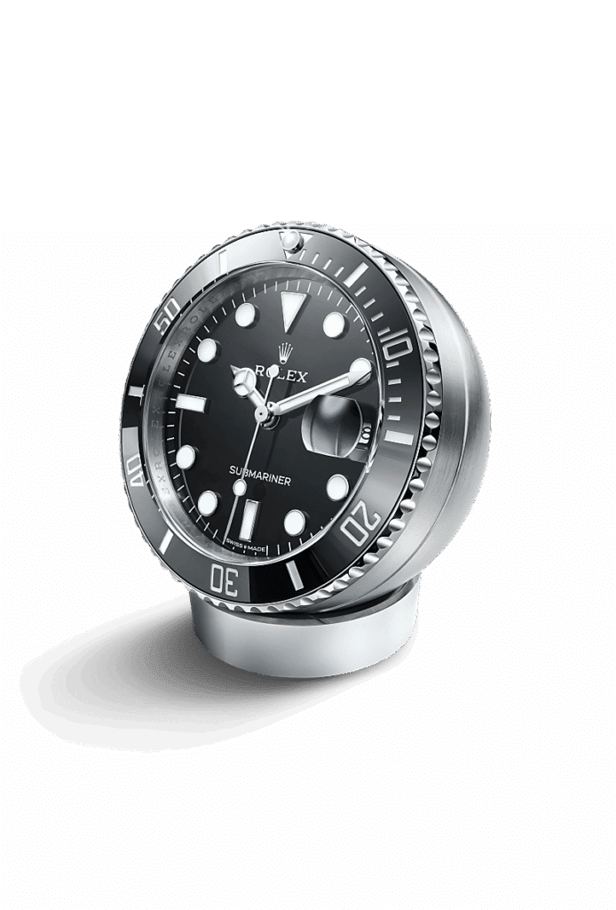 Rolex Submariner Date Tischuhr in Edelstahl, C909010LN-0001 bei Juwelier Weinmayr – Packshot