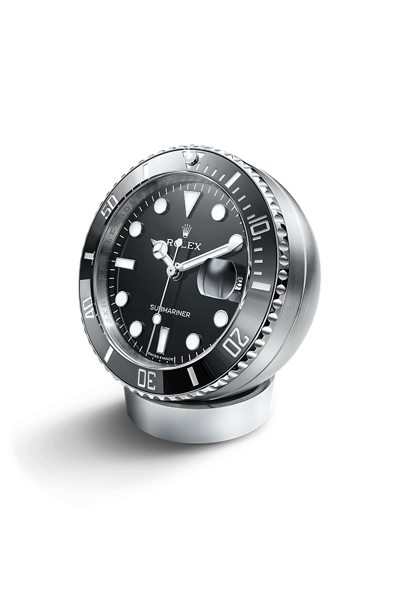 Rolex Submariner Date Tischuhr in Edelstahl, C909010LN-0001 bei Juwelier Weinmayr – Packshot