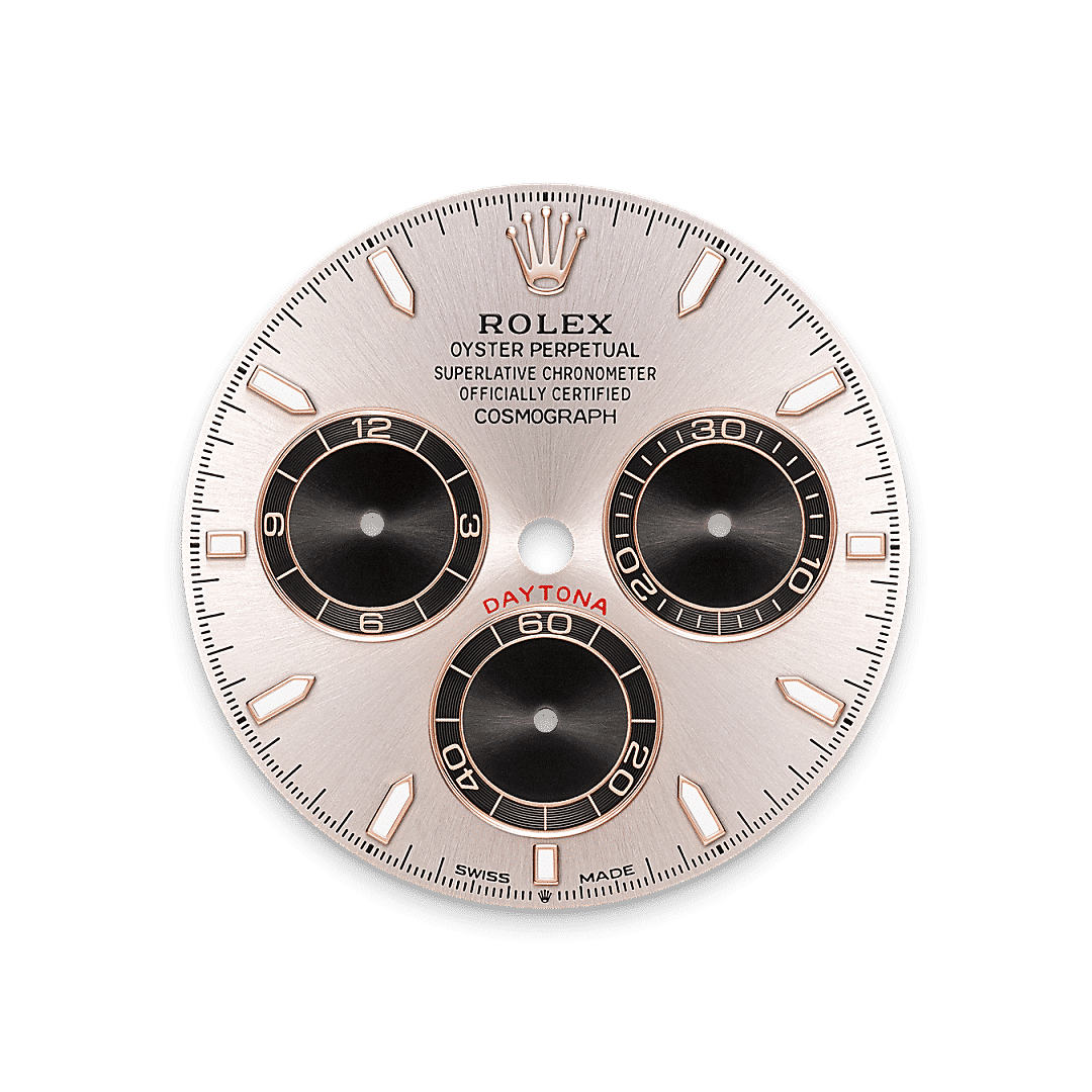 Rolex Cosmograph Daytona in 18 Karat Everose-Gold, M126515LN-0006 – Juwelier Weinmayr – Zifferblatt in Sundust und strahlend Schwarz