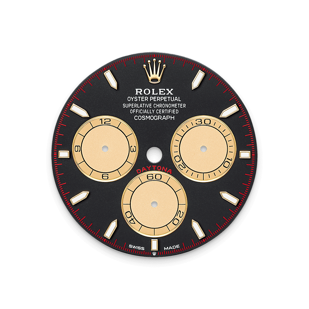 Rolex Cosmograph Daytona in 18 Karat Gelbgold, M126518LN-0004 – Juwelier Weinmayr – Tiefschwarzes und champagnerfarbenes Zifferblatt