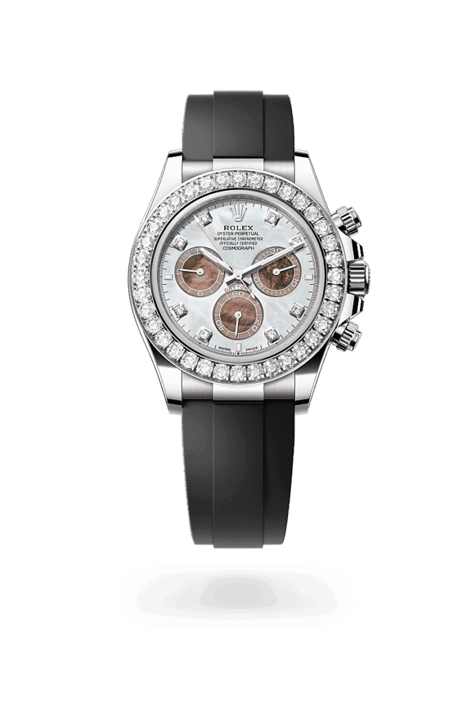 Rolex Cosmograph Daytona in 18 Karat Weißgold mit Diamanten, M126589RBR-0001 – Juwelier Weinmayr