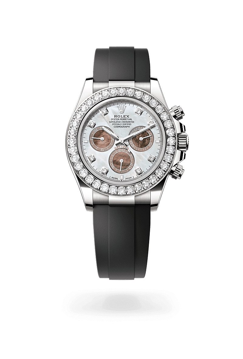 Rolex Cosmograph Daytona in 18 Karat Weißgold mit Diamanten, M126589RBR-0001 – Juwelier Weinmayr