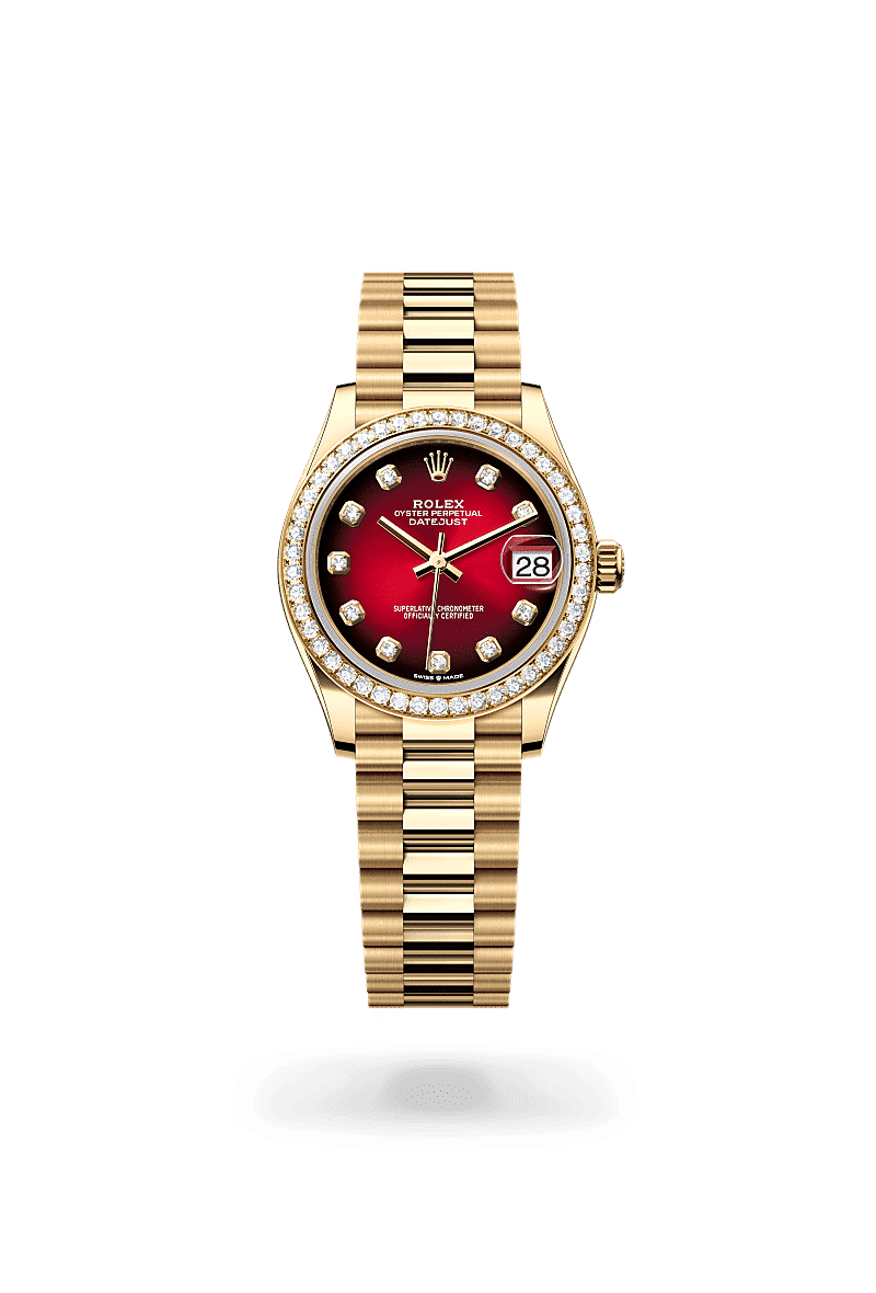 Rolex Datejust 31 in 18 Karat Gelbgold mit Diamanten, M278288RBR-0041 – Juwelier Weinmayr