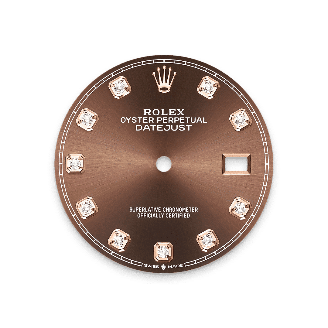Rolex Datejust 36 in Edelstahl Oystersteel und Everose-Gold mit Diamanten, M126231-0053 – Juwelier Weinmayr – Schokoladen­­farbenes Zifferblatt