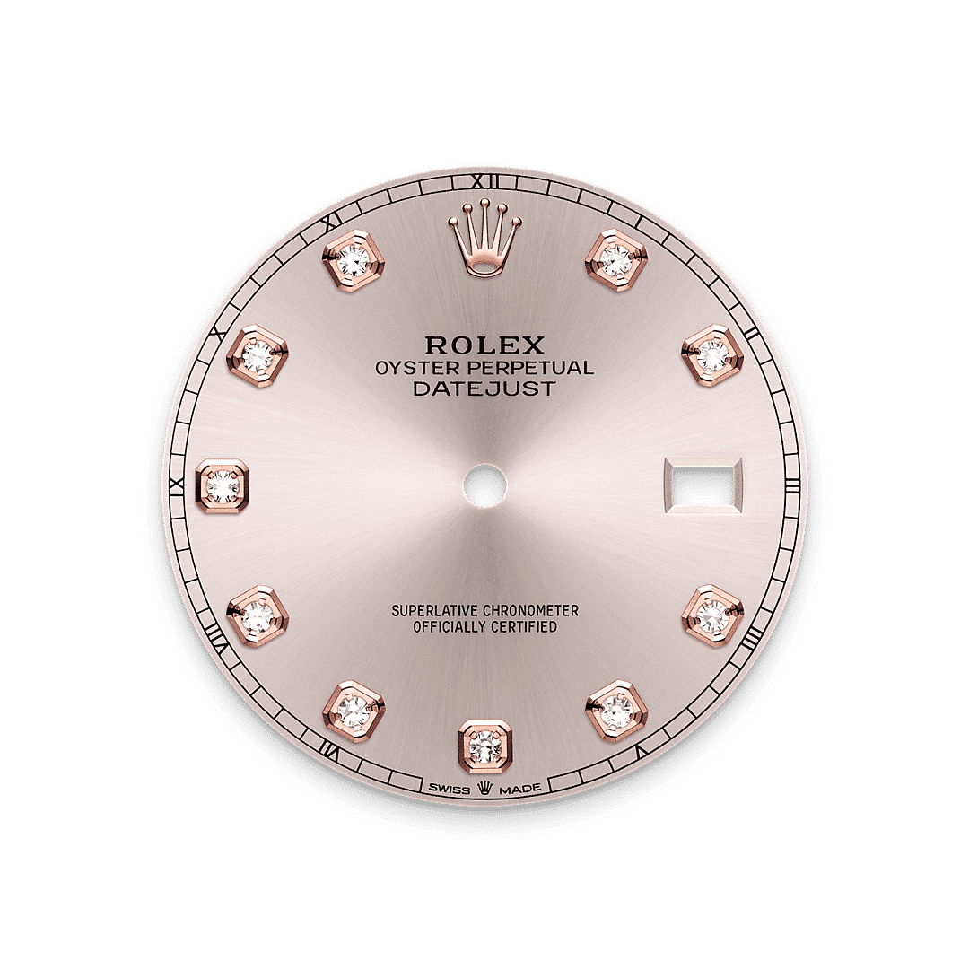 Rolex Datejust 41 in Edelstahl Oystersteel und Everose-Gold mit Diamanten, M126331-0007 – Juwelier Weinmayr – Sundust-Zifferblatt