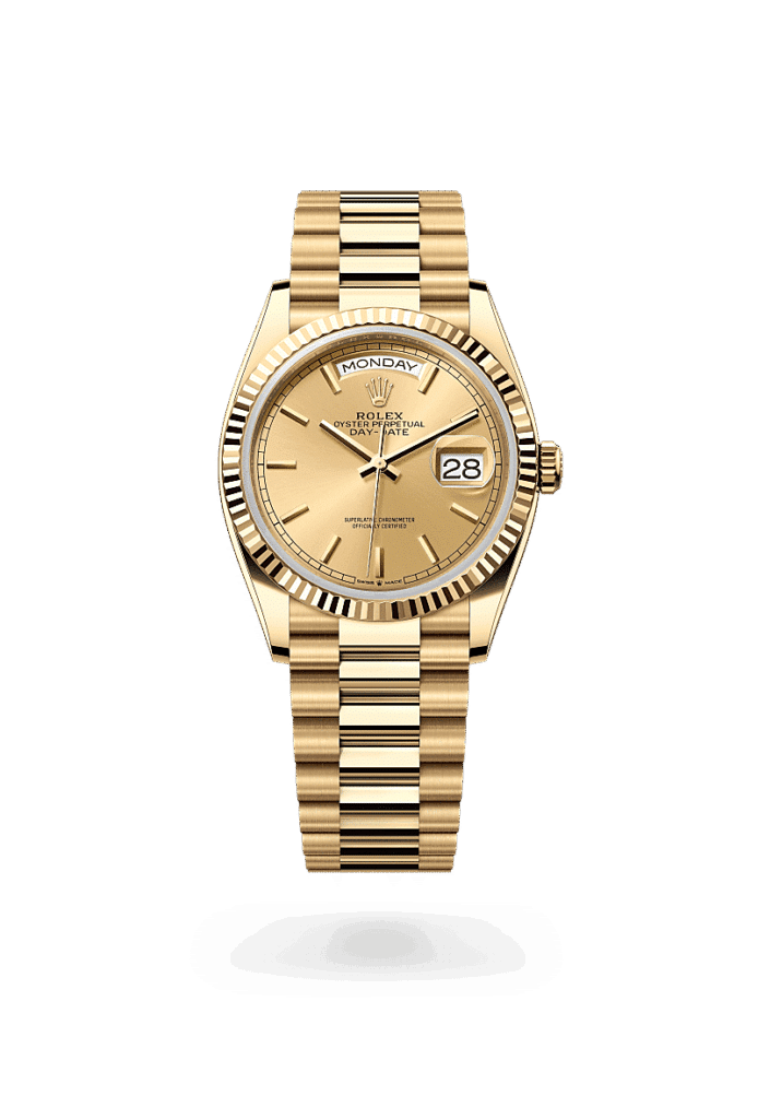 Rolex Day-Date 36 in 18 Karat Gelbgold, M128238-0045 – Juwelier Weinmayr
