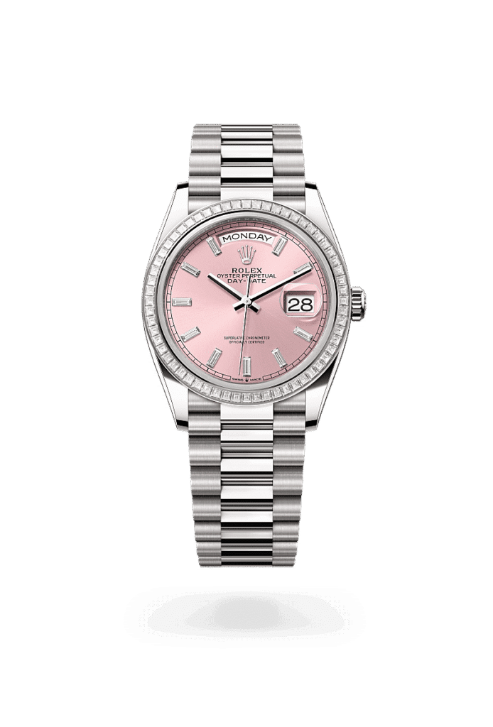 Rolex Day-Date 36 in 18 Karat Weißgold mit Diamanten, M128399TBR-0029 – Juwelier Weinmayr