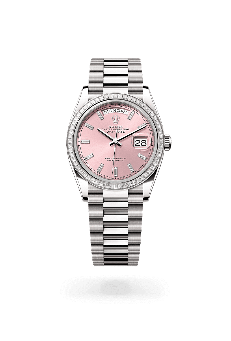 Rolex Day-Date 36 in 18 Karat Weißgold mit Diamanten, M128399TBR-0029 – Juwelier Weinmayr
