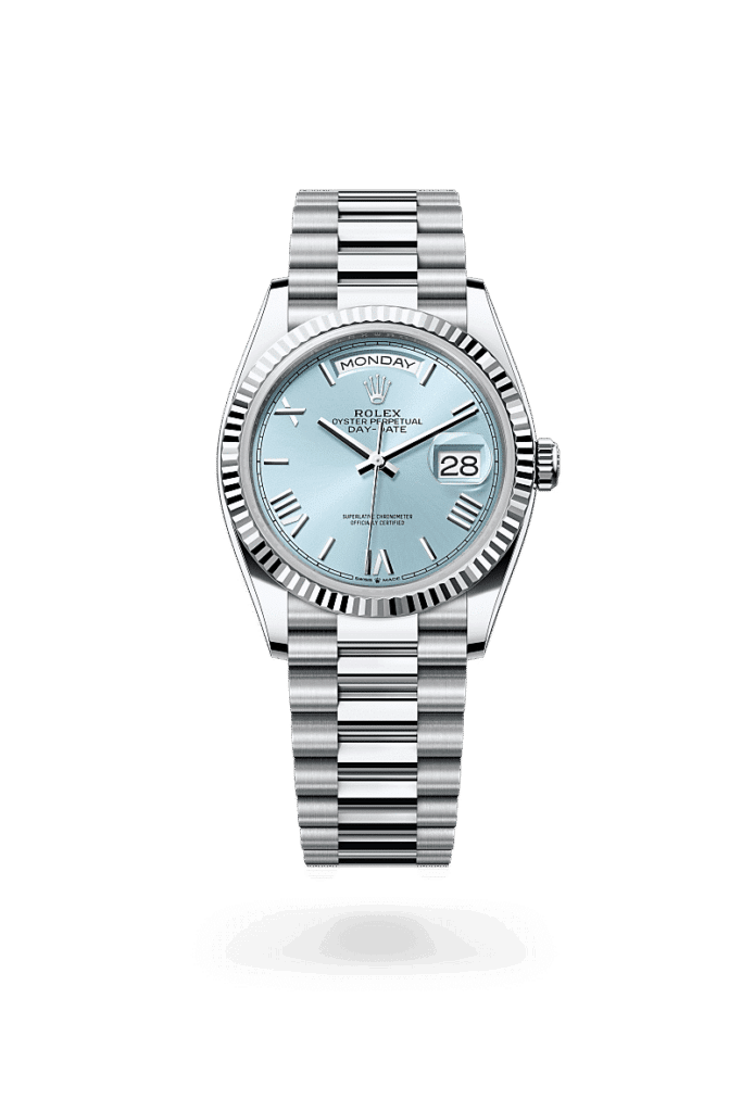 Rolex Day-Date 36 in Platin, M128236-0018 – Juwelier Weinmayr