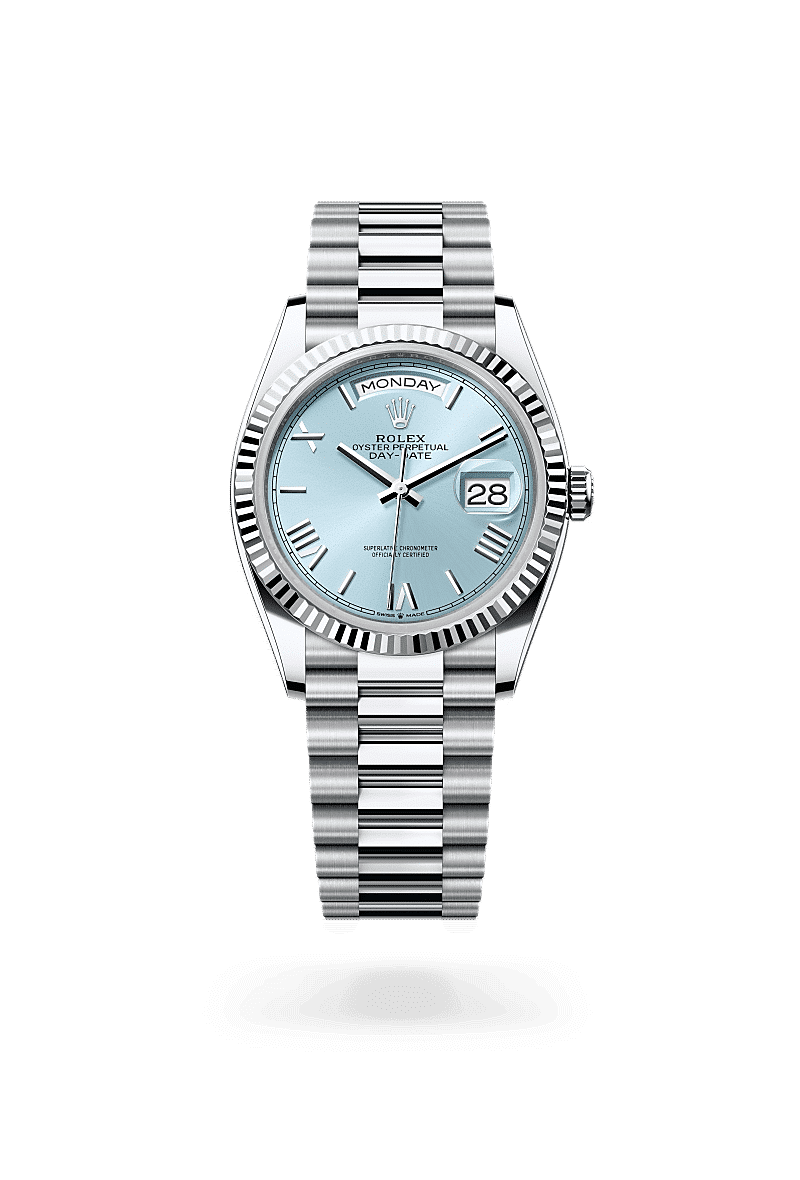 Rolex Day-Date 36 in Platin, M128236-0018 – Juwelier Weinmayr