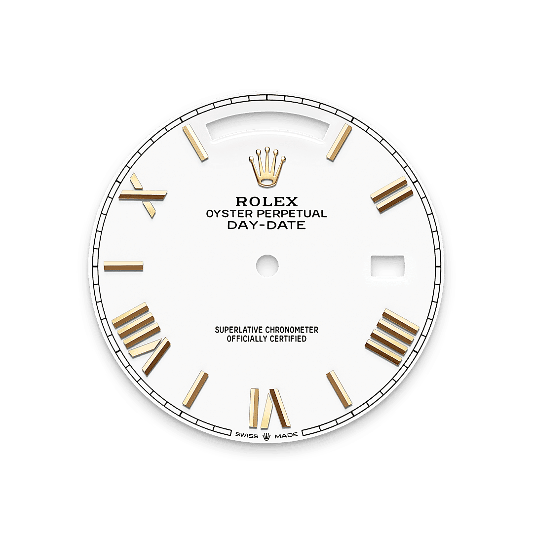 Rolex Day-Date 40 in 18 Karat Gelbgold, M228238-0042 – Juwelier Weinmayr – Weißes Zifferblatt