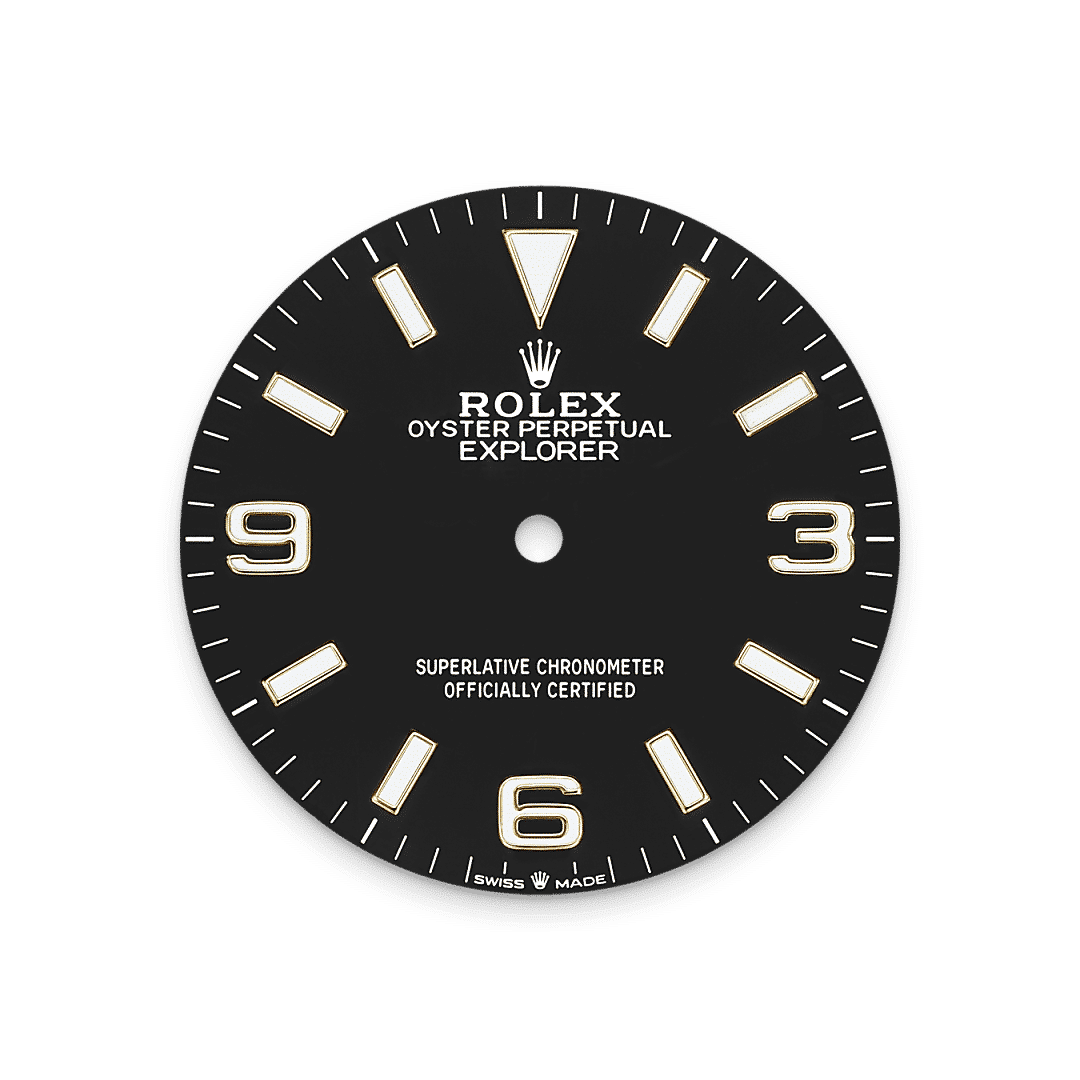 Rolex Explorer 36 in Edelstahl Oystersteel und Gelbgold, M124273-0001 – Juwelier Weinmayr – Schwarzes Zifferblatt