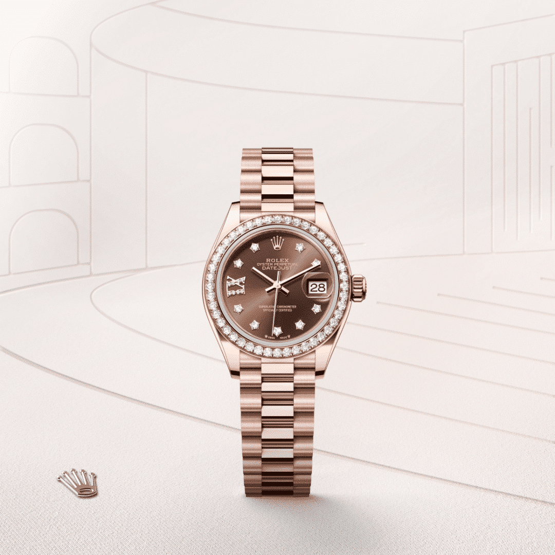 Rolex Lady-Datejust in 18 Karat Everose-Gold mit Diamanten, M279135RBR-0001 – Juwelier Weinmayr – Galerie 1