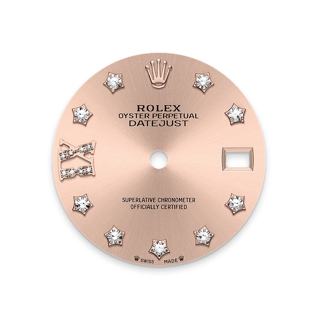Rolex Lady-Datejust in Edelstahl Oystersteel und Everose-Gold mit Diamanten, M279171-0028 – Juwelier Weinmayr – Zifferblatt Farbe Rosé