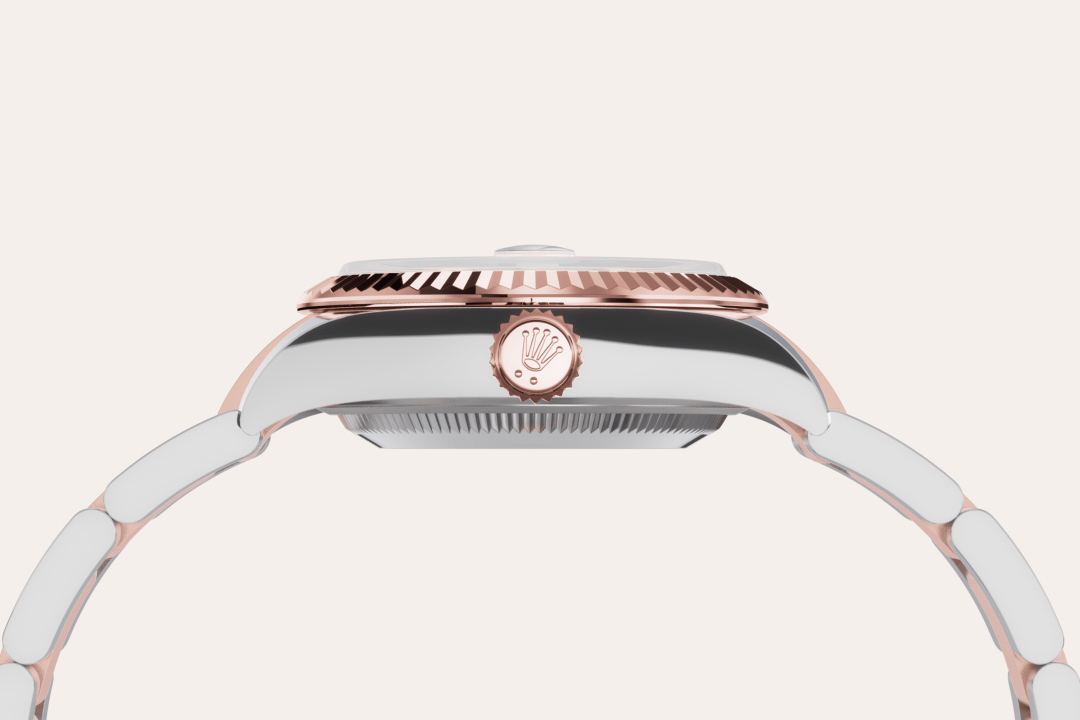 Rolex Lady-Datejust in Edelstahl Oystersteel und Everose-Gold mit Diamanten, M279171-0028 – Juwelier Weinmayr – Rolesor Everose