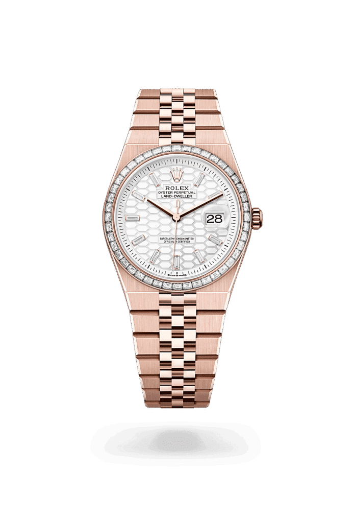 Rolex Land-Dweller 36 in 18 Karat Everose-Gold mit Diamanten, M127285TBR-0002 – Juwelier Weinmayr
