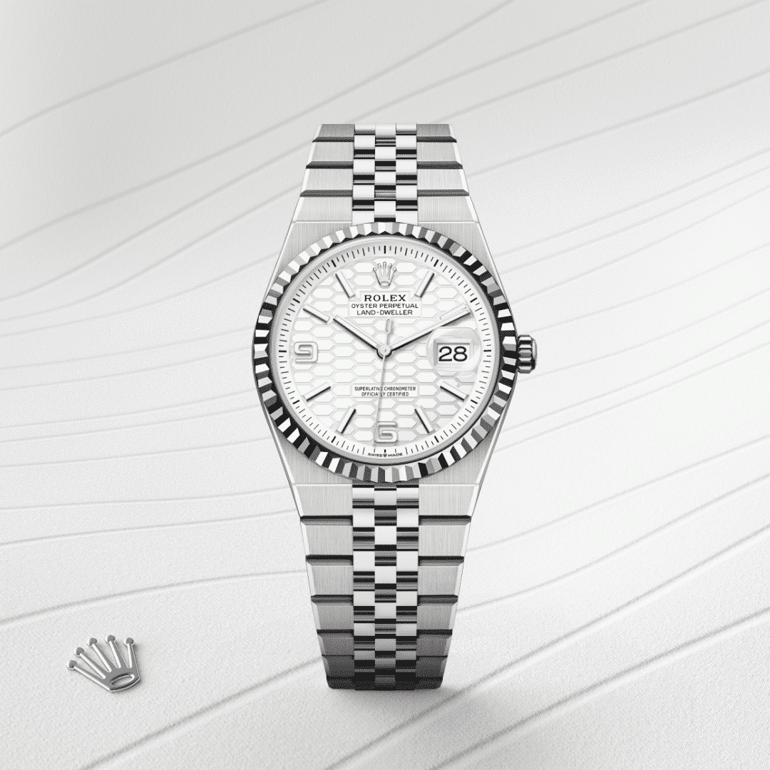 Rolex Land-Dweller 36 in Edelstahl Oystersteel und Weißgold, M127234-0001 – Juwelier Weinmayr – Galerie 1