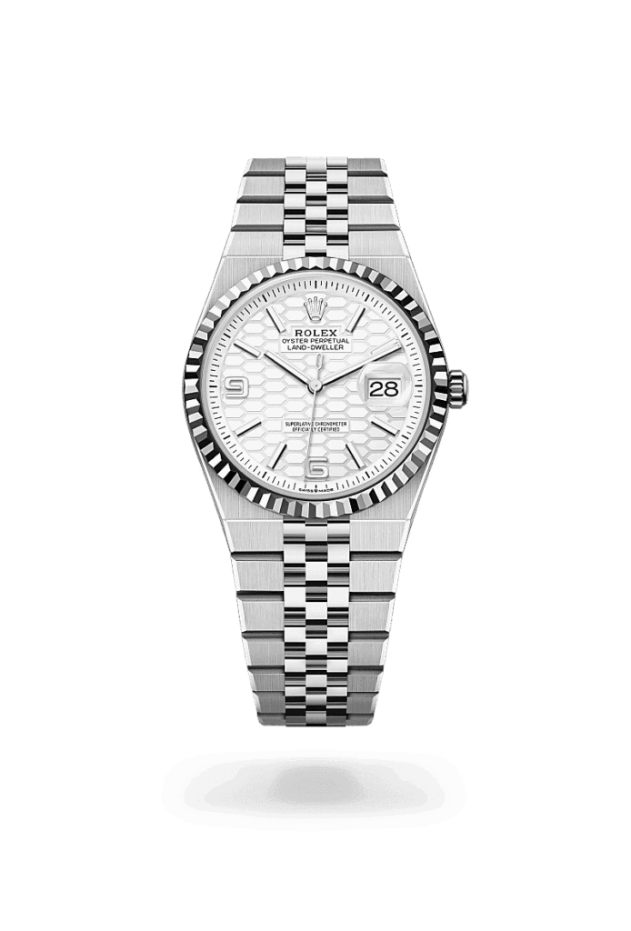 Rolex Land-Dweller 36 in Edelstahl Oystersteel und Weißgold, M127234-0001 – Juwelier Weinmayr