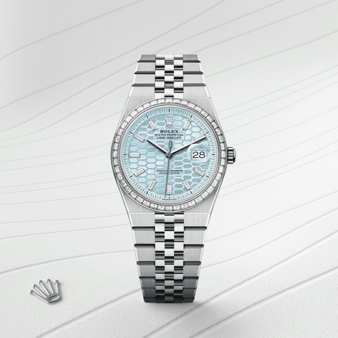 Rolex Land-Dweller 36 in Platin mit Diamanten, M127286TBR-0001 – Juwelier Weinmayr – Galerie 1