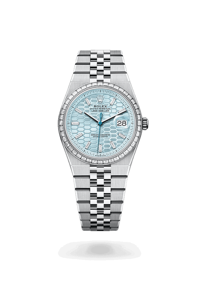 Rolex Land-Dweller 36 in Platin mit Diamanten, M127286TBR-0001 – Juwelier Weinmayr