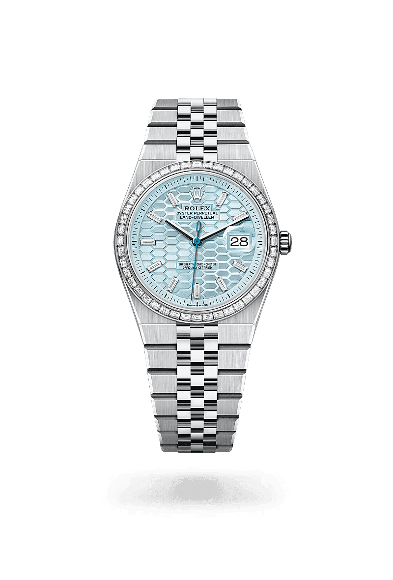 Rolex Land-Dweller 36 in Platin mit Diamanten, M127286TBR-0001 – Juwelier Weinmayr