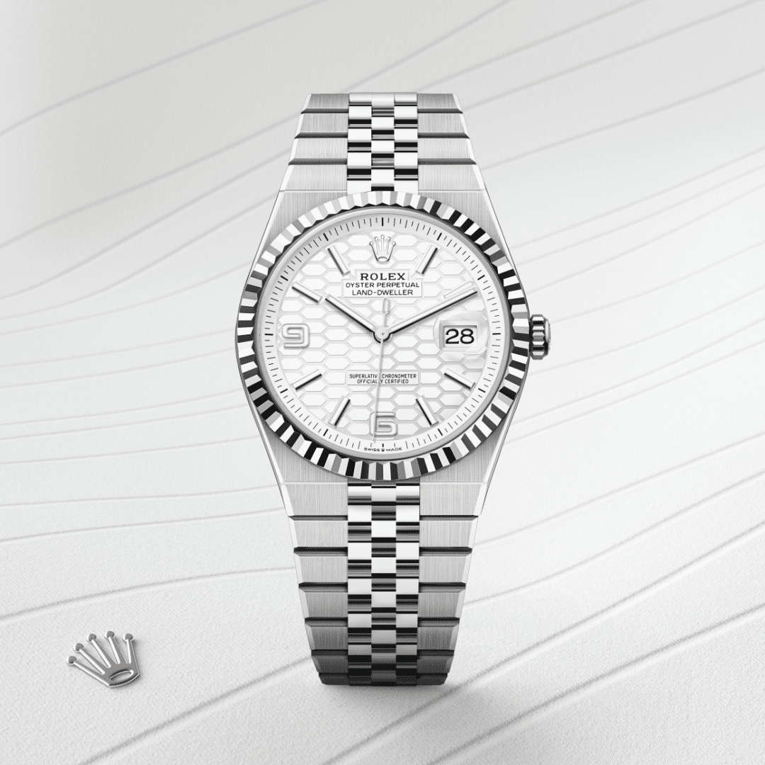 Rolex Land-Dweller 40 in Edelstahl Oystersteel und Weißgold, M127334-0001 – Juwelier Weinmayr – Galerie 1