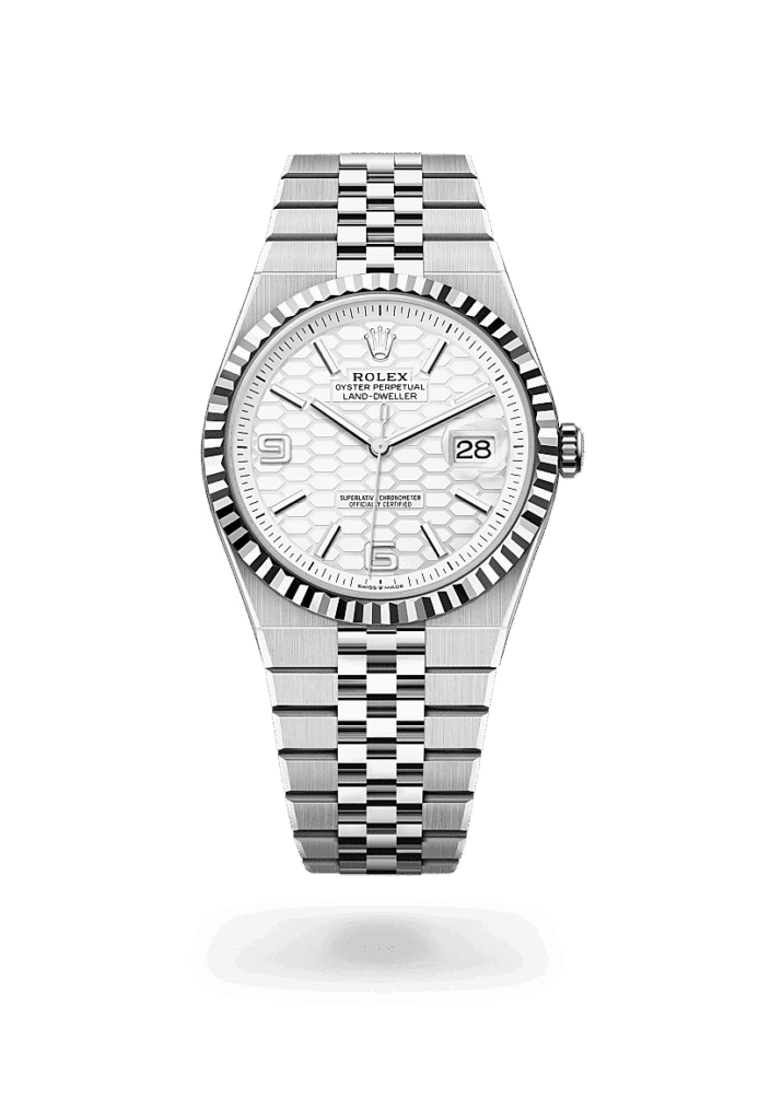Rolex Land-Dweller 40 in Edelstahl Oystersteel und Weißgold, M127334-0001 – Juwelier Weinmayr