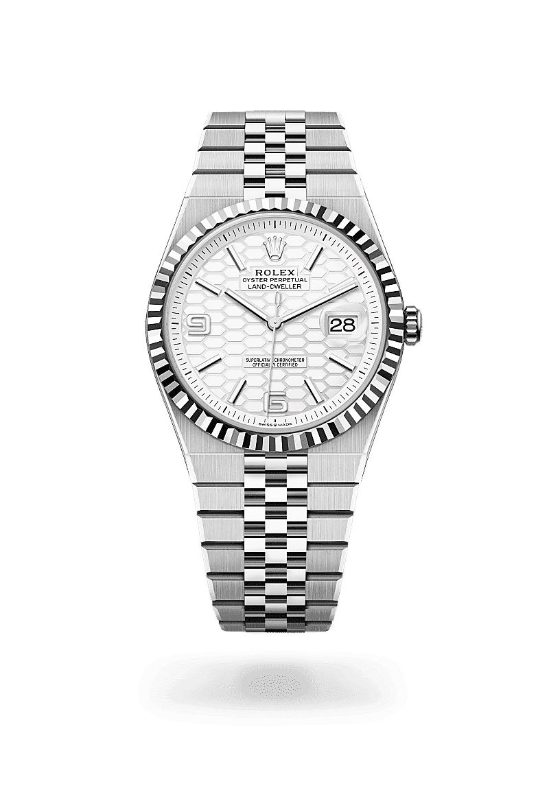 Rolex Land-Dweller 40 in Edelstahl Oystersteel und Weißgold, M127334-0001 – Juwelier Weinmayr