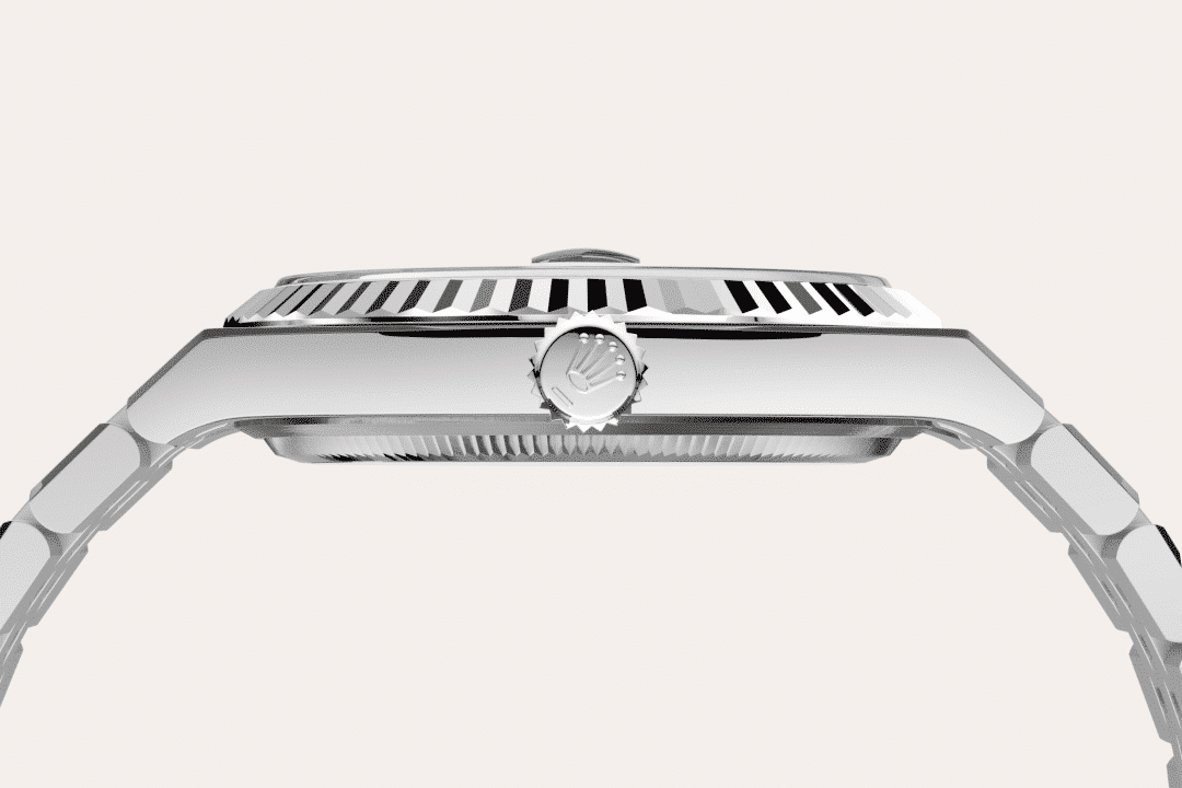 Rolex Land-Dweller 40 in Edelstahl Oystersteel und Weißgold, M127334-0001 – Juwelier Weinmayr – Rolesor weiß