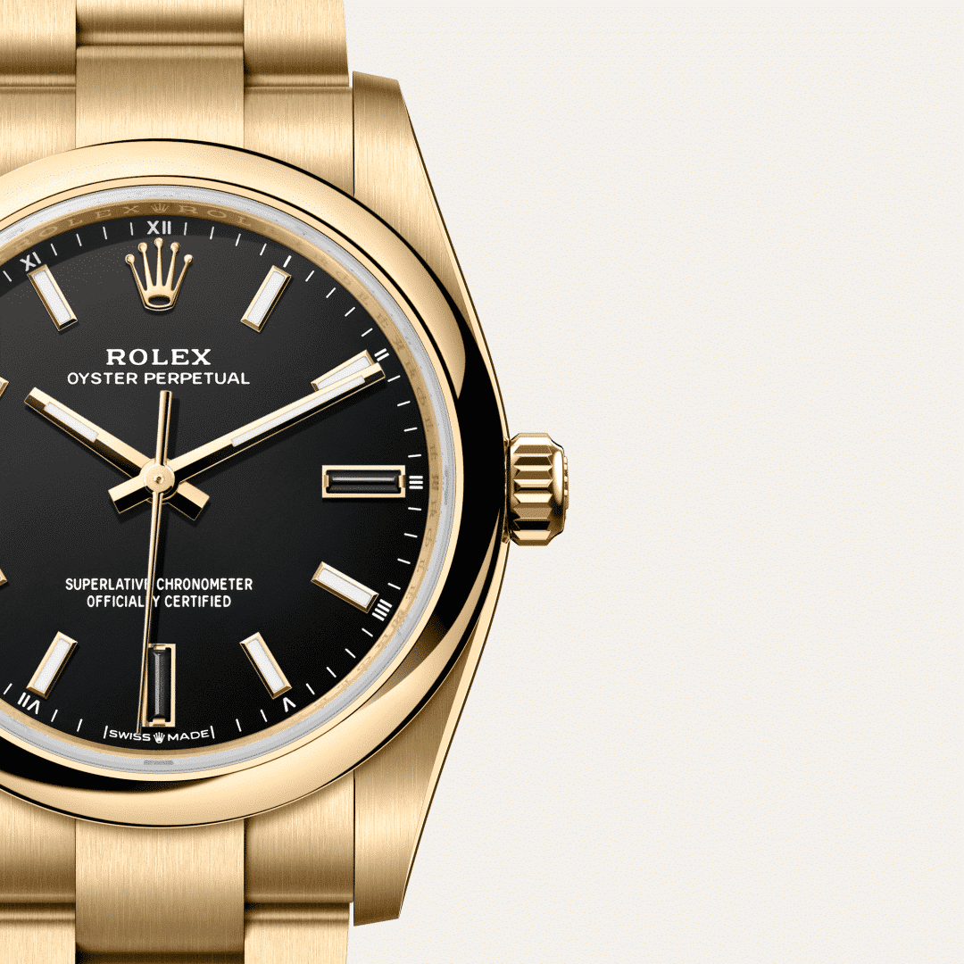 Rolex Oyster Perpetual 34 in 18 Karat Gelbgold, M124208-0001 – Juwelier Weinmayr – Galerie 3